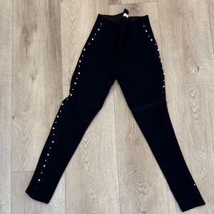 Elegant Black Studded Women's leggings